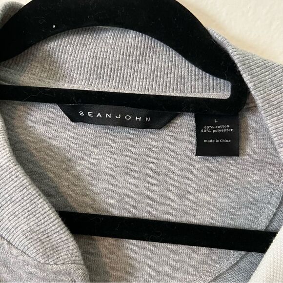 Sean John Jacket Track Jacket Men Size Large Gray Tan Cream Snap Front - Picture 3 of 6